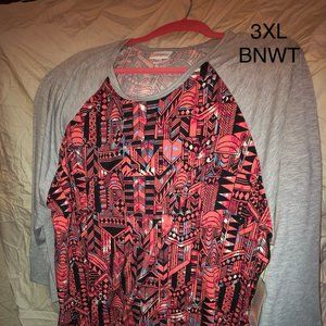 LULAROE RANDY - NWT 3XL PINK AND GREY